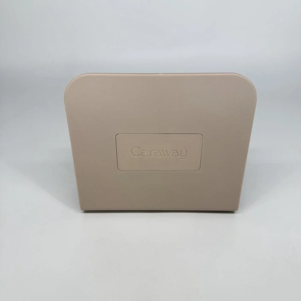 Caraway Magnetic Lid Organizer 3-Slot Cookware Storage Rack Beige Tan